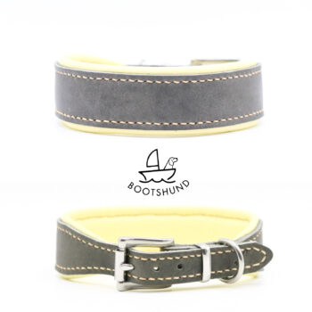 Fettleder Halsband grau